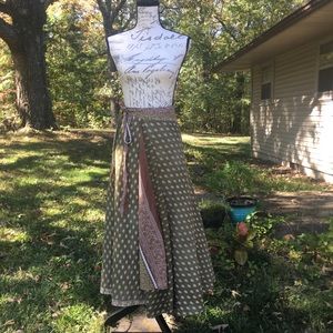 Boho Wrap Skirt or Dress - Multi Olive/Brown Print